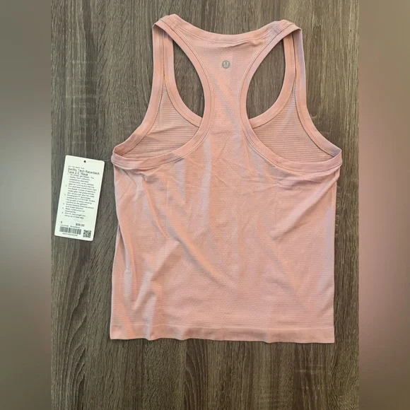 New Lululemon Swiftly Tech Cropped Racerback Tank Top. Pink Haze. Size 6. - Picture 6 of 16